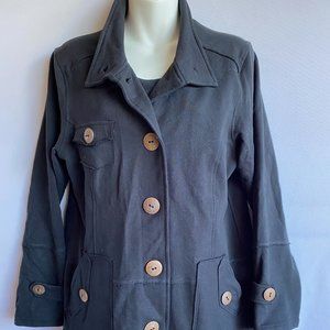 Neon Buddha black warm up jacket sz L